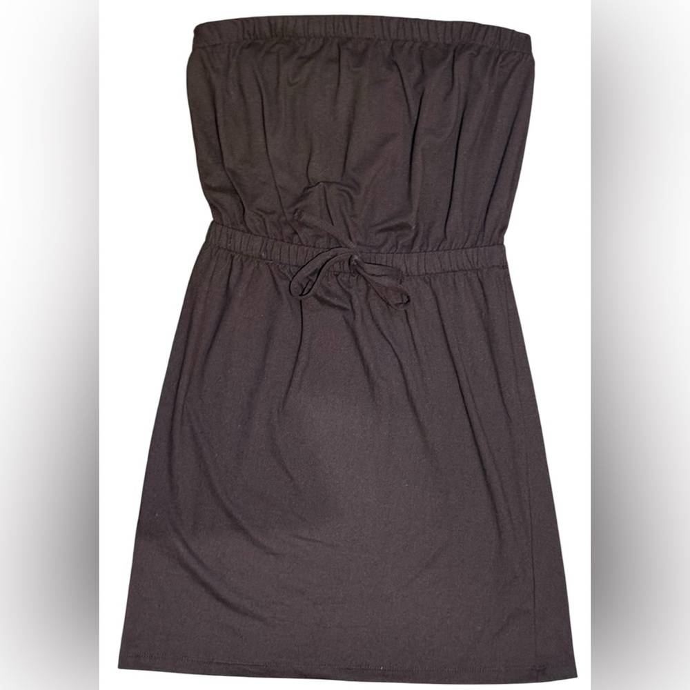 Ardene 💚 Black Sleeveless Tube Dress with Cinching Waist Tie Stretchy